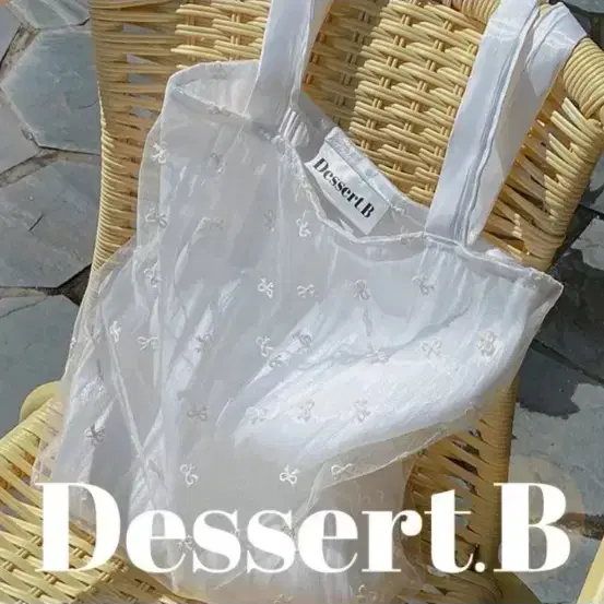 Dessert.B 화이트 쉬폰 에코백 토트백