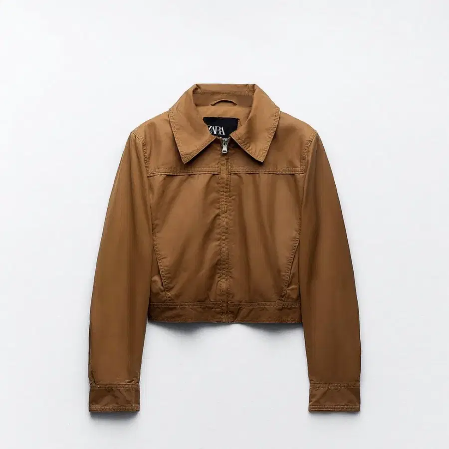 ZARA 왁스드 코튼 크롭 점퍼