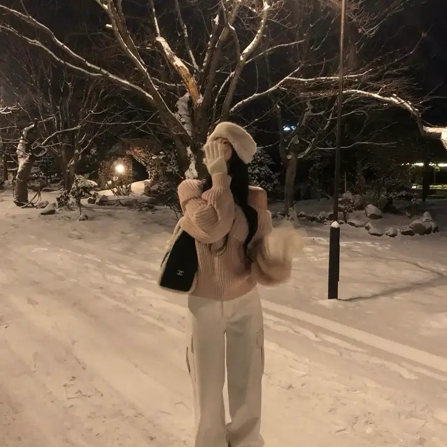 피콜 Snow fur earmuff