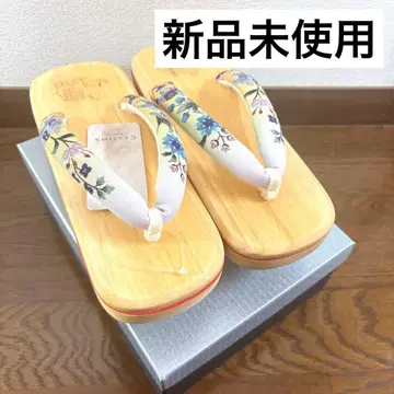 오카시게 이단 오동나무 나막신 여성용 교유젠 F 사이즈 밴딩 포함 코끼리 현품 한정
