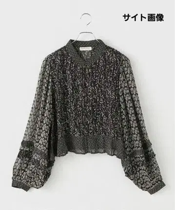 MAISON HOTEL 올 패턴 시어 블라우스 블랙 M 새상품급
