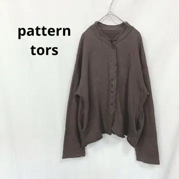 pattern tors 맨투맨 아우터 브라운 버튼 긴팔 면 100%