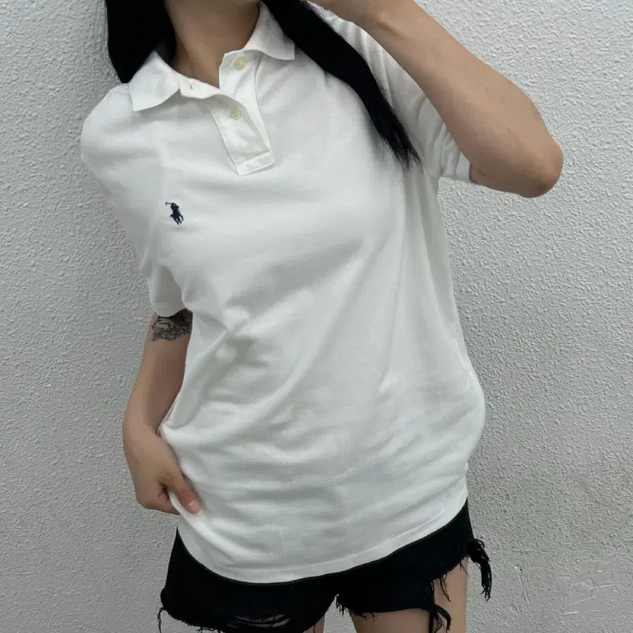 폴로 랄프로렌 네이비포니 화이트 pk반팔 S