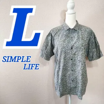 SIMPLE LIFE 페이즐리 무늬 반팔 셔츠 그레이 캐주얼 리조트