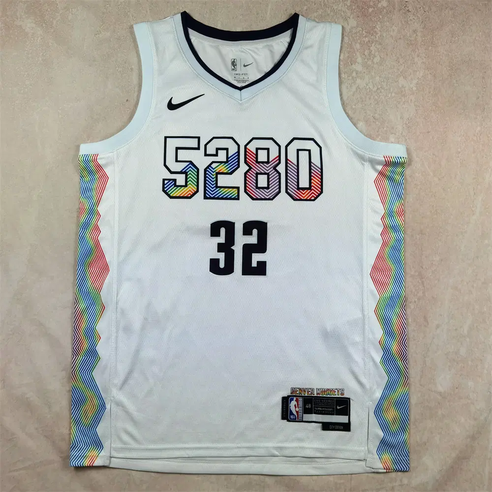 2025년형 NBA 너기츠 32번 고든 화이트시티 농구복 핫 프레스