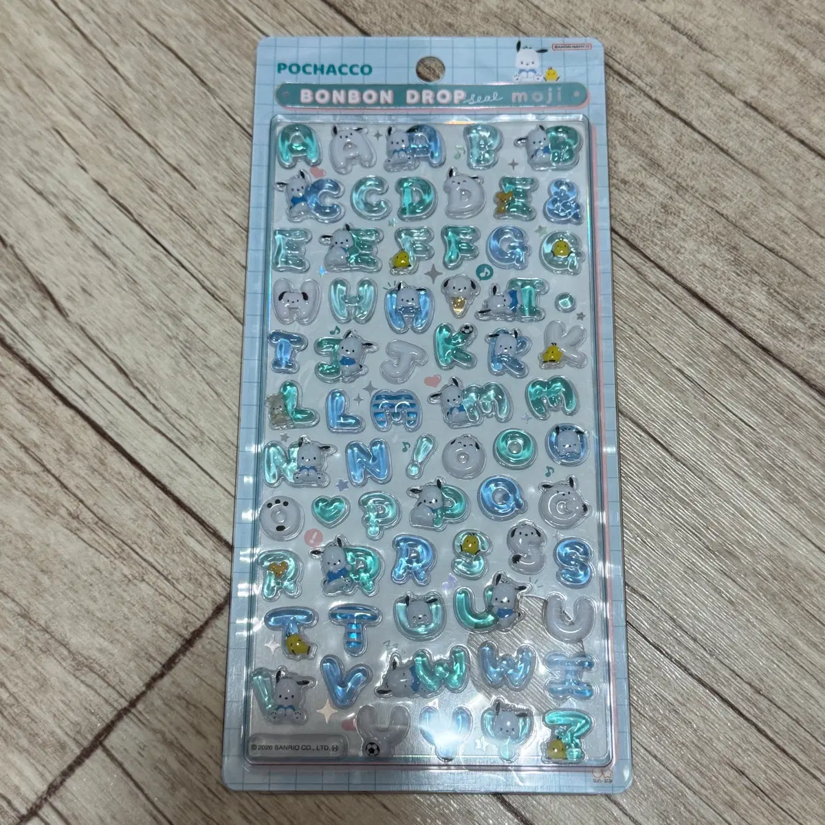 산리오 포차코 봉봉드롭 씰 스티커 알파벳
