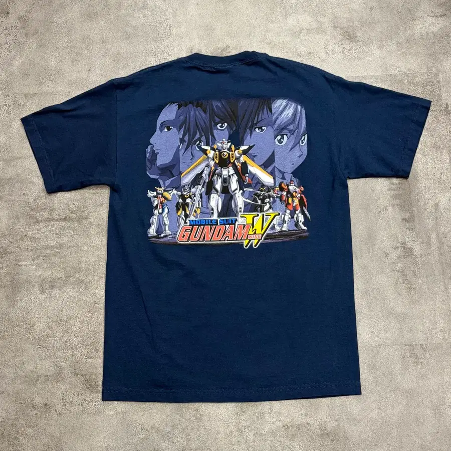 90-00s Mobile Suit Gundam Wing Back Graphic Anime T-Shirt Bandai Sunrise
