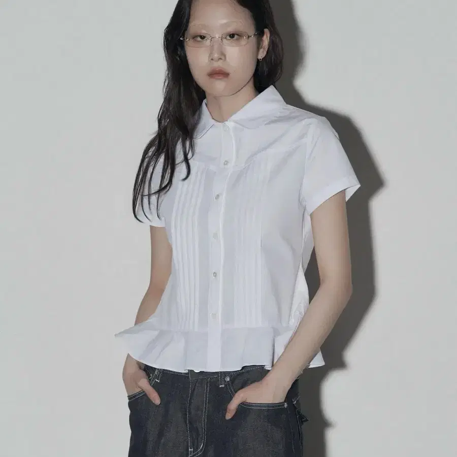 미드나잇무브 pintuck bl 블라우스 화이트