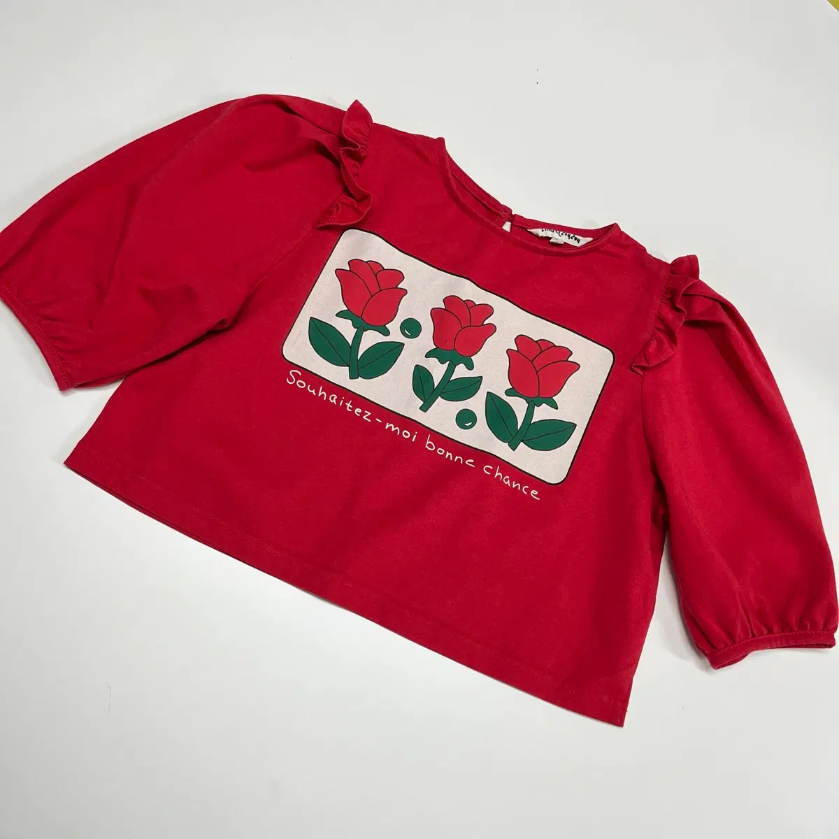 XL 130-140추천 리미떼두두 튤립 세미 크롭 퍼프티