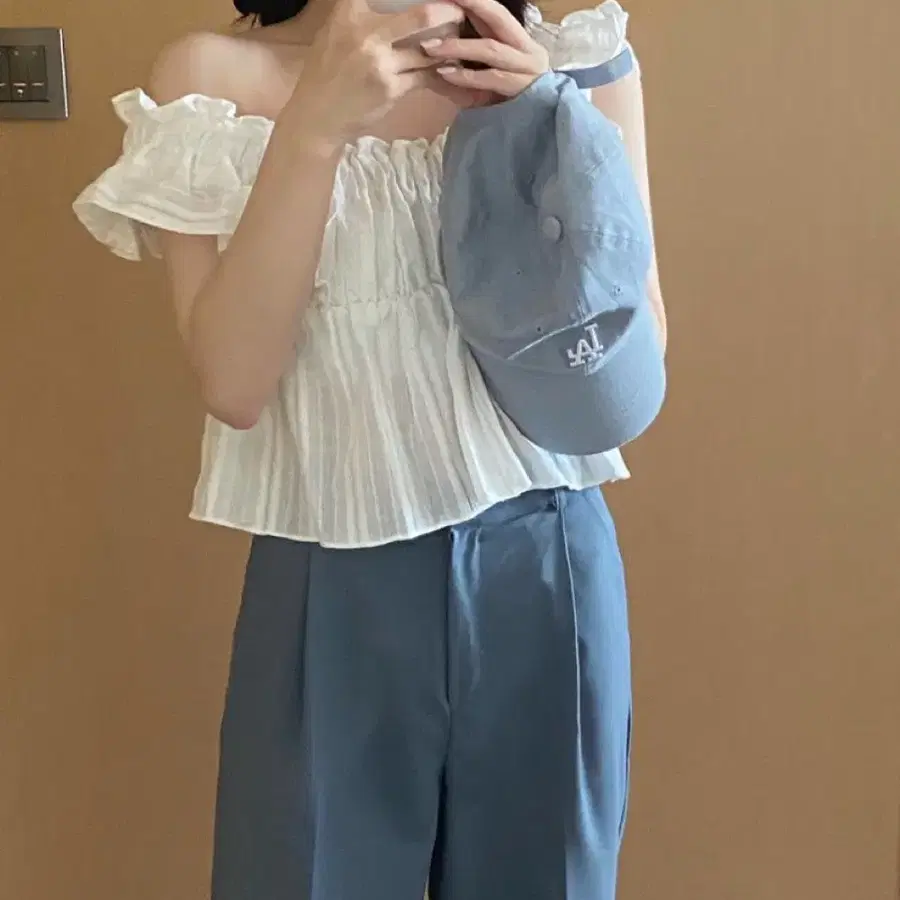 프릴 나시 블라우스