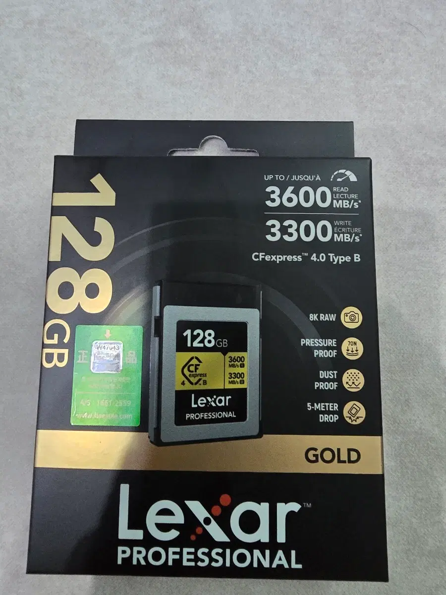 렉사 CFexpress 4.0 Type B 128GB GOLD 8k raw 메모리카드