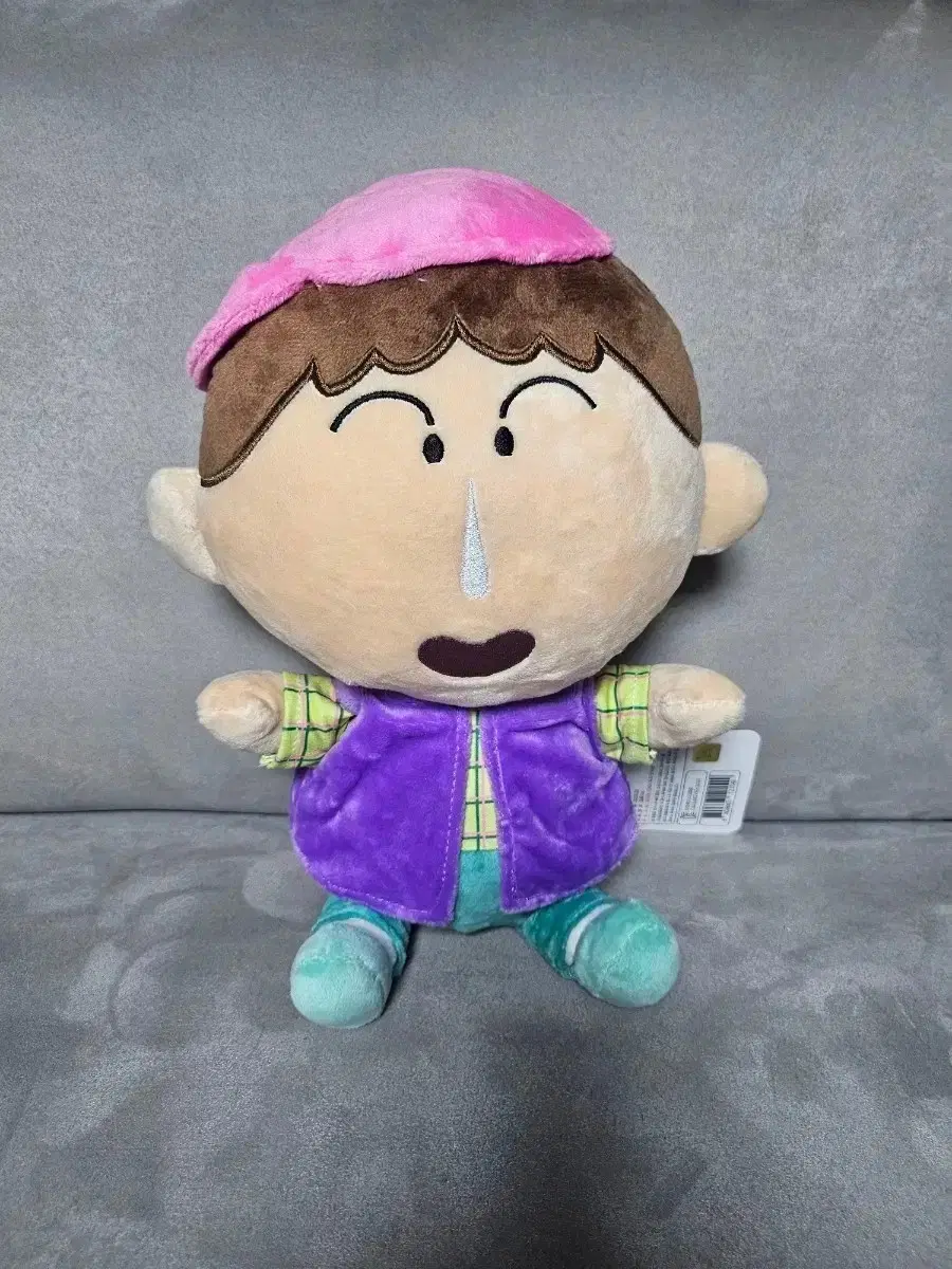 정품 짱구는 못말려 모자 쓴 조끼 입은 맹구 27cm 중형 인형