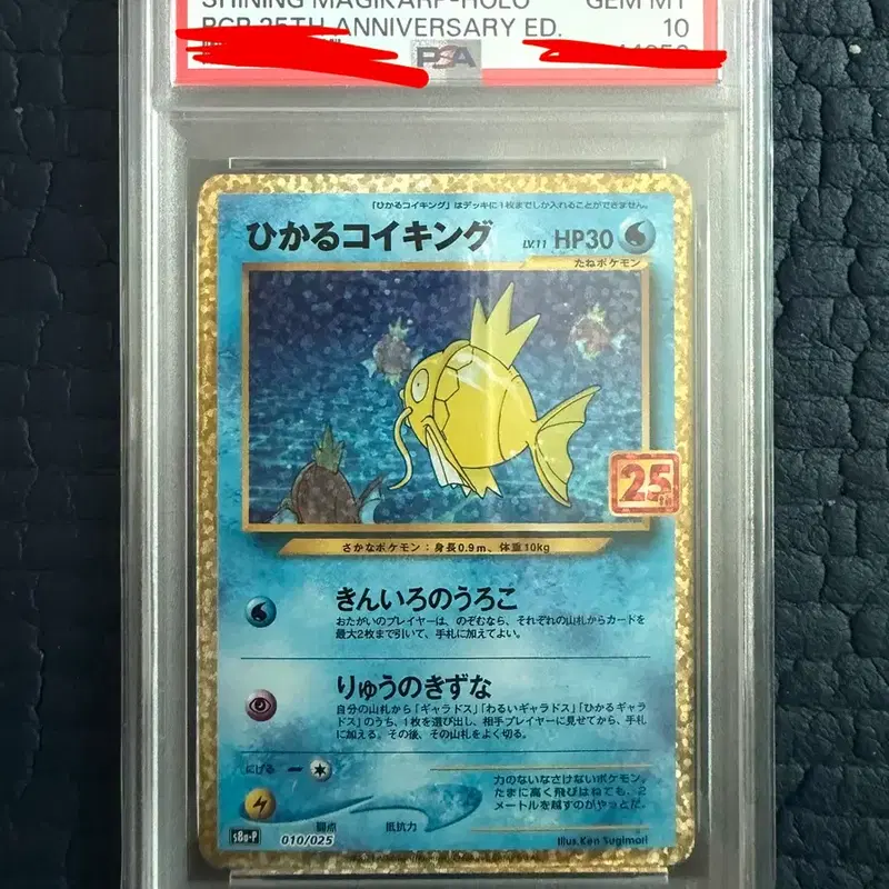 빛나는 잉어킹 프로모 25주년 일어판 PSA10