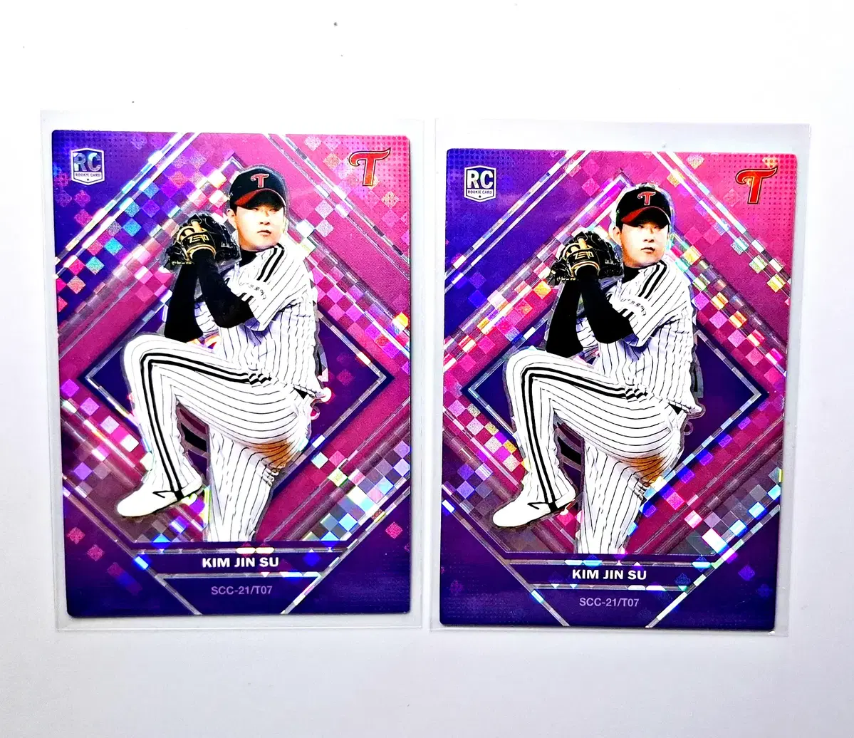 LG 김진수 루키 190한정 바이올렛 2장 묶음 2021 KBO 레인보우 SCC