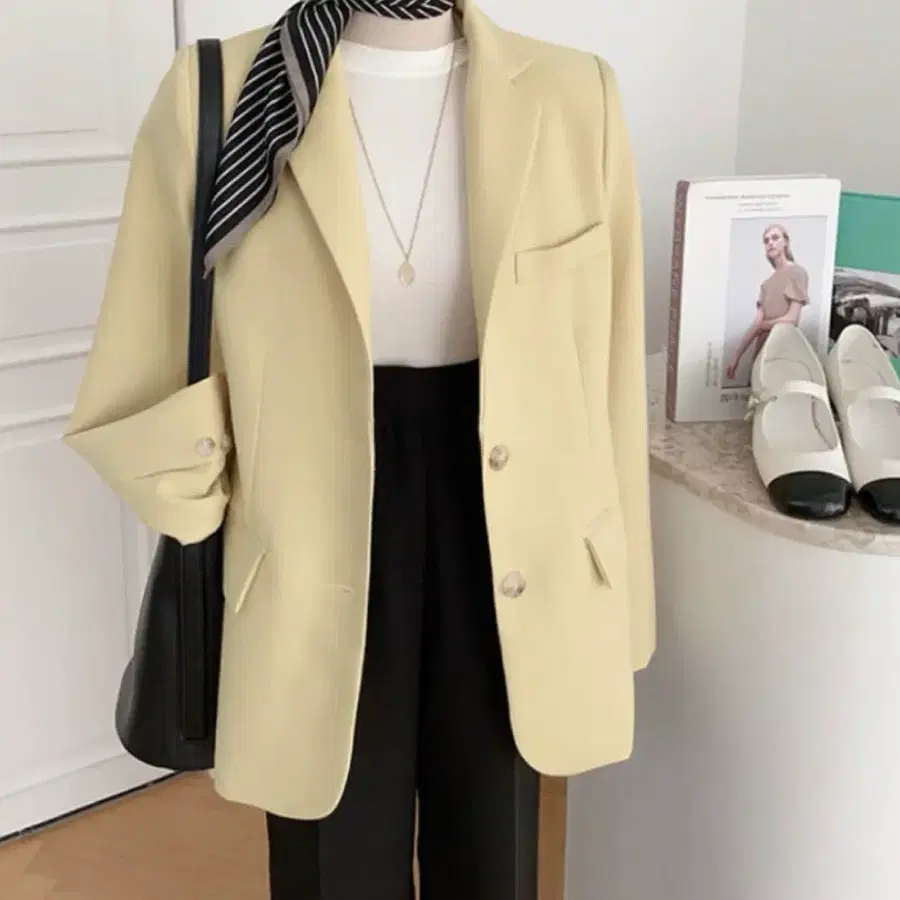 여성 옐로우 자켓