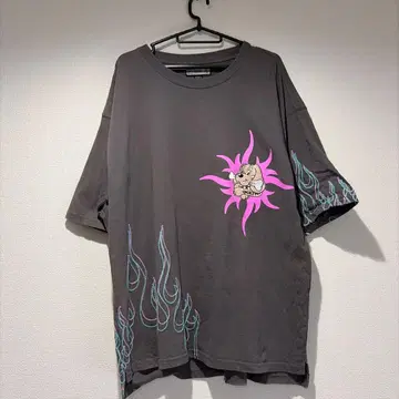 GALFY 갈피 T셔츠 반염상 자수 다크 그레이 XL