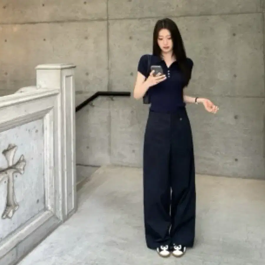 르플레인 르 프리미엄 딥네이비 팬츠 숏m
