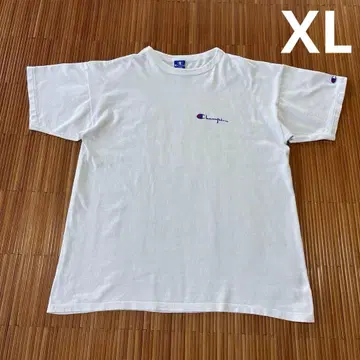 90s USA제 Champion 원 포인트 T셔츠 XL 화이트