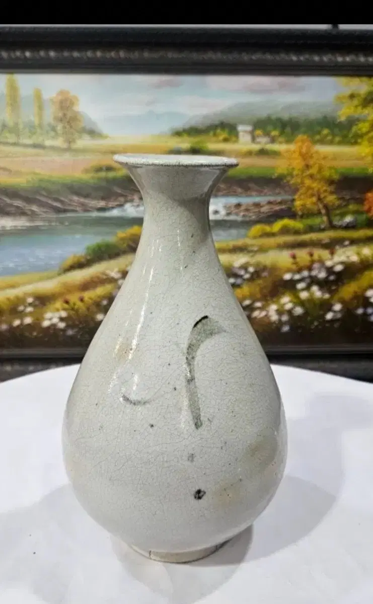 골동품 조선청화백자초화문주병