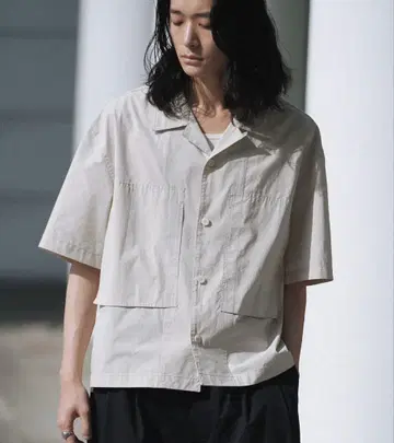 CROPPED WORK H/S SHIRT wym 아이보리