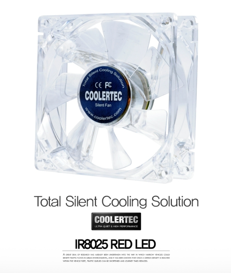 (새상품)쿨러텍 시스템 쿨러 80mm LED 라이트 레드