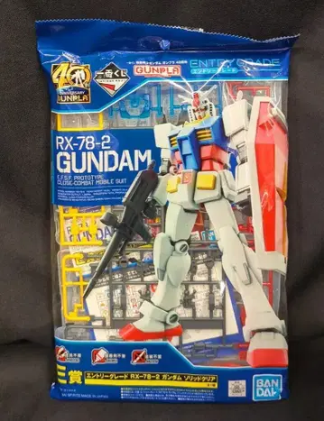 BANDAI SPIRITS 제일복권 기동전사 건담 건담 프라모델 40주년 E상 엔트리 그레이드 RX-78-2 건담 솔리드 클리어
