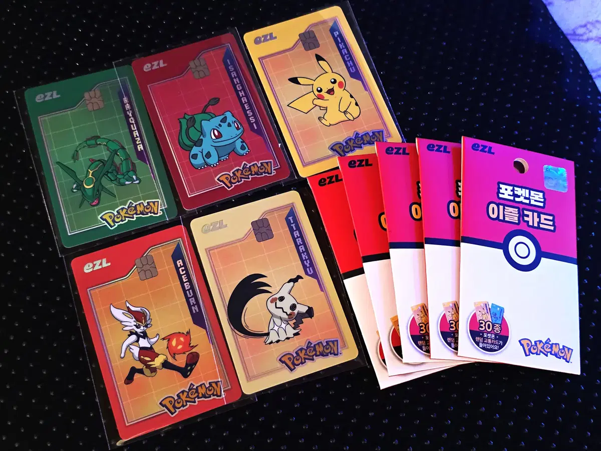 30주년 한정 포켓몬스터 이즐 교통카드 30종 Pokemon card 레쿠자 피카츄 에이스번 이상해씨