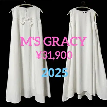 M'S GRACY 2025 백리본 드레이프 플레어 원피스