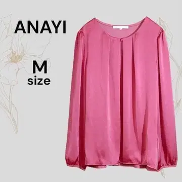 ANAYI 아나이 짙은 핑크 드레이프감 풀오버 긴팔 블라우스 드레이프감 셔츠