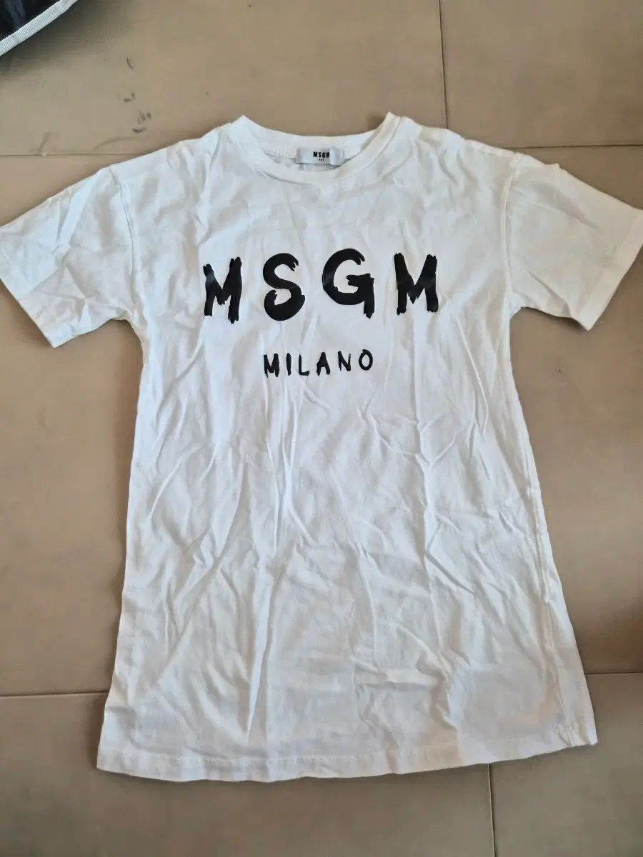 MSGM 키즈 밀라노 반팔 티셔츠 화이트