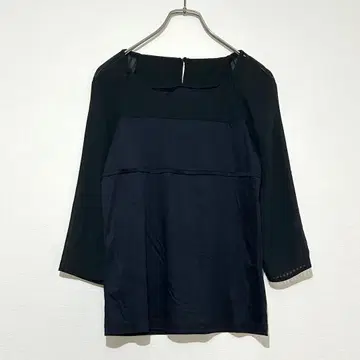 n1548 [ 로페 ] 플리츠 슬리브 티셔츠 블라우스 시어 ( M ) 블랙