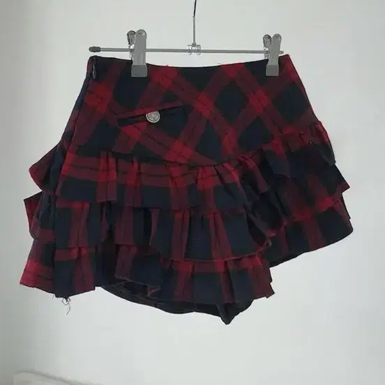 클라우드이모션 체크무늬 프릴 스커트
