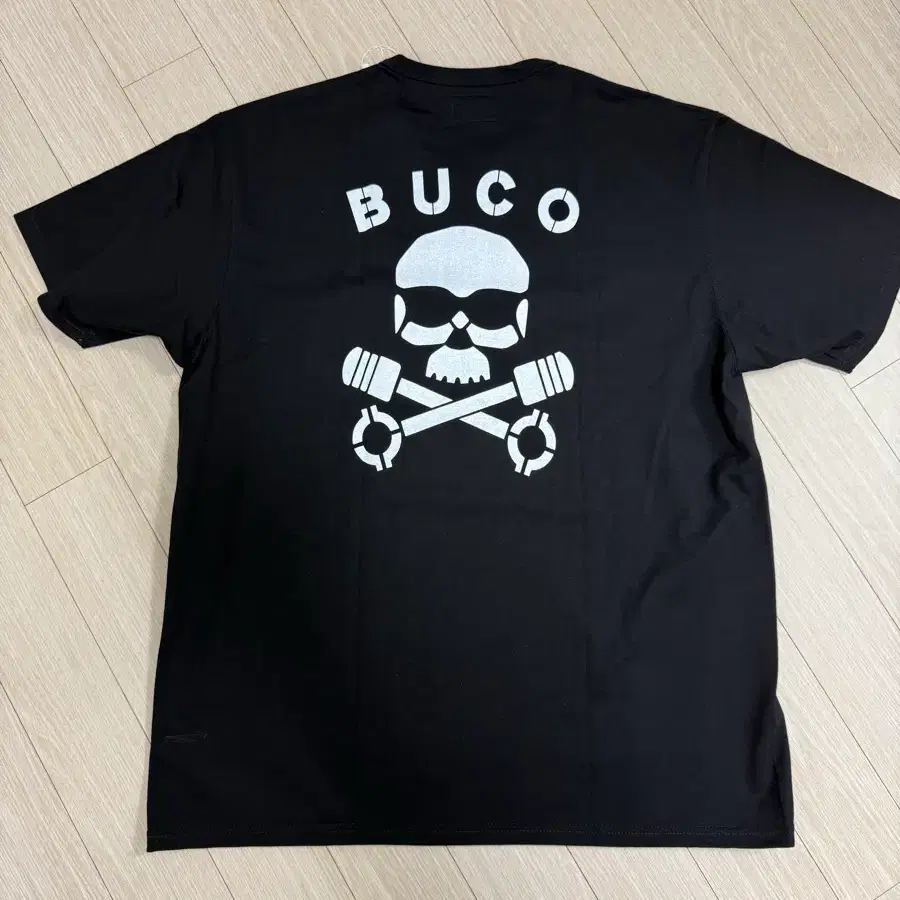 BUCO 스컬 픽토그램 반팔 티셔츠 블랙 XXL
