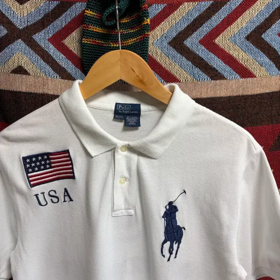 L) 폴로 랄프로렌 치프키프 빅포니 USA 성조기 반팔 카라티
