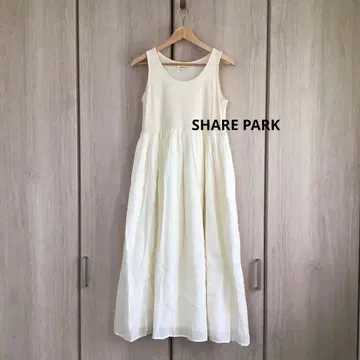 SHARE PARK 슬리브리스 롱 기장 원피스 화이트