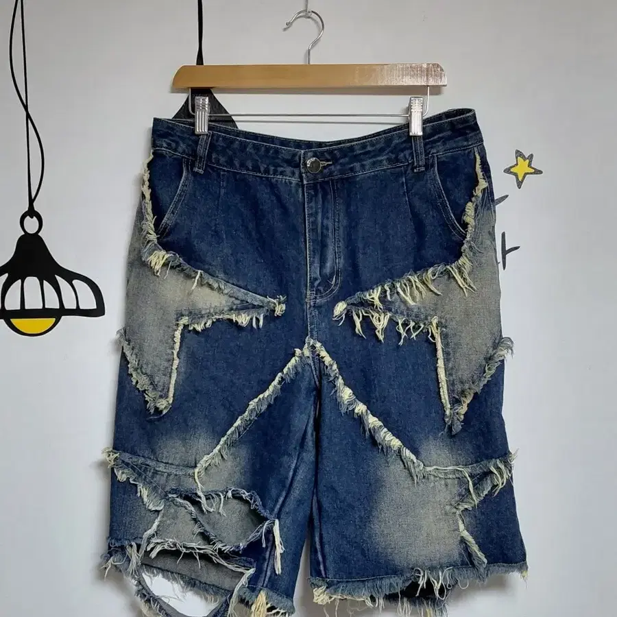 (XL) ROMWE 데미지 패치워크 데님 버뮤다 쇼츠