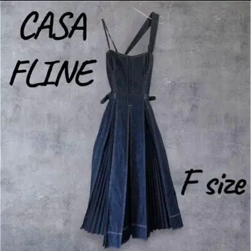 CASA FLINE 프론트 후크 데님 롱 원피스 프리 사이즈