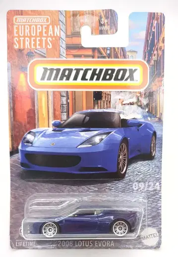 MATTEL MATCHBOX EUROPEAN STREETS HVV28 2008 LOTUS EVORA 다크 블루 09/24