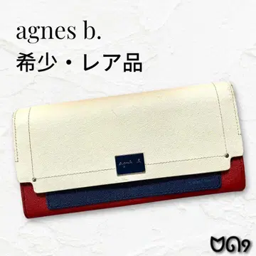 [ 희귀 레어 ] agnes b. 에네스베 트리코롤 컬러 장지갑