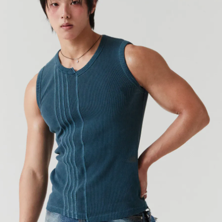 노이네타 언발란스 탱크 탑 블루그린