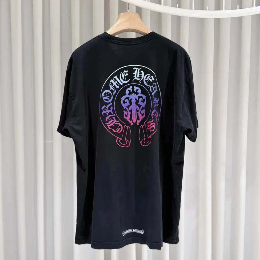 ( A / 2XL ) 크롬하츠 그라디언트 대거 홀스슈 레인보우 반팔 티셔츠