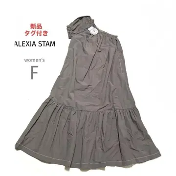 새상품 ALEXIASTAM 원숄더 원피스 카키 브라운 F