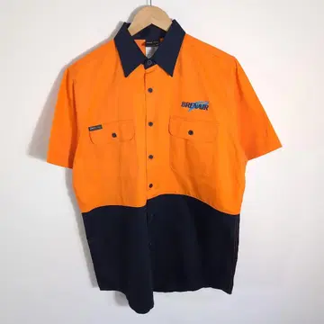 00s JB's wear 반팔 셔츠 오렌지 네이비 BRENAIR 구제 의류