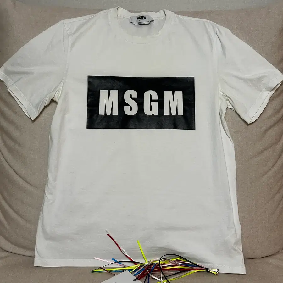 MSGM 로고 반팔티 화이트M
