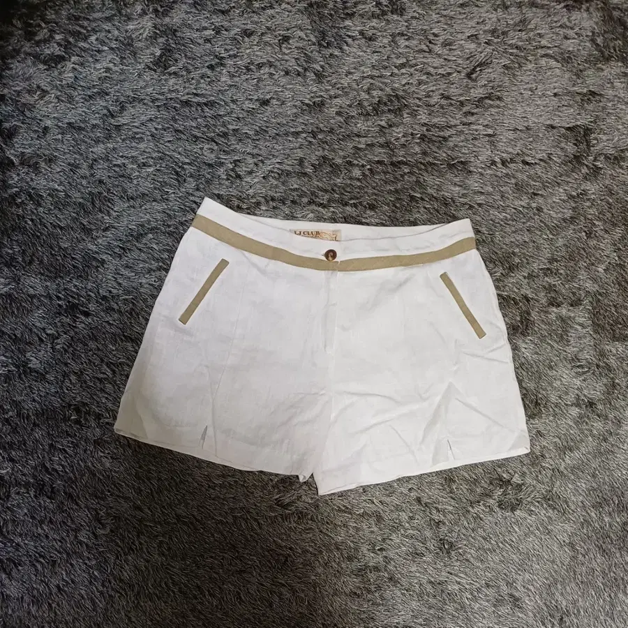 [JJ CLUB] 린넨 화이트 베이지 라인 포인트 반바지 30~31(L) 남성