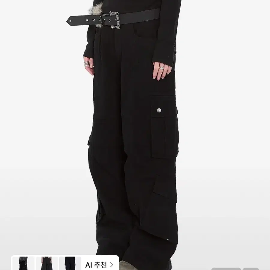 아캄 바지( 팬츠) Knee Pin-Tuck Double Pocket Cargo Pants