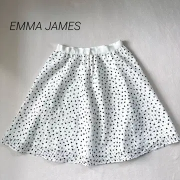 [ EMMA JAMES ] 도트 무늬 플레어 스커트 13호 무릎 기장 페미닌