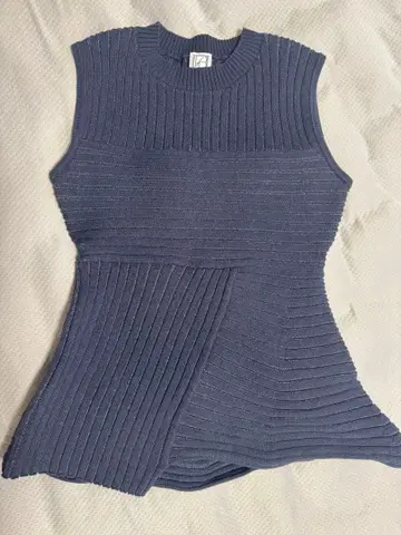 [ 새상품급 ] L'AUBE BLANC panel rib knit 네이비