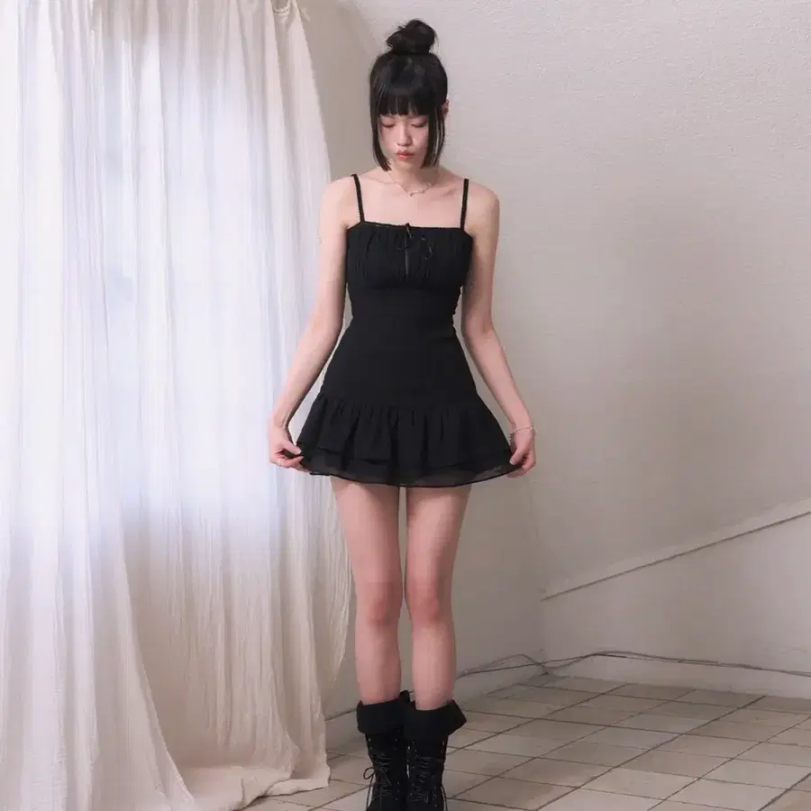 레이즈미야 페어리 샤샤 미니드레스 블랙 M