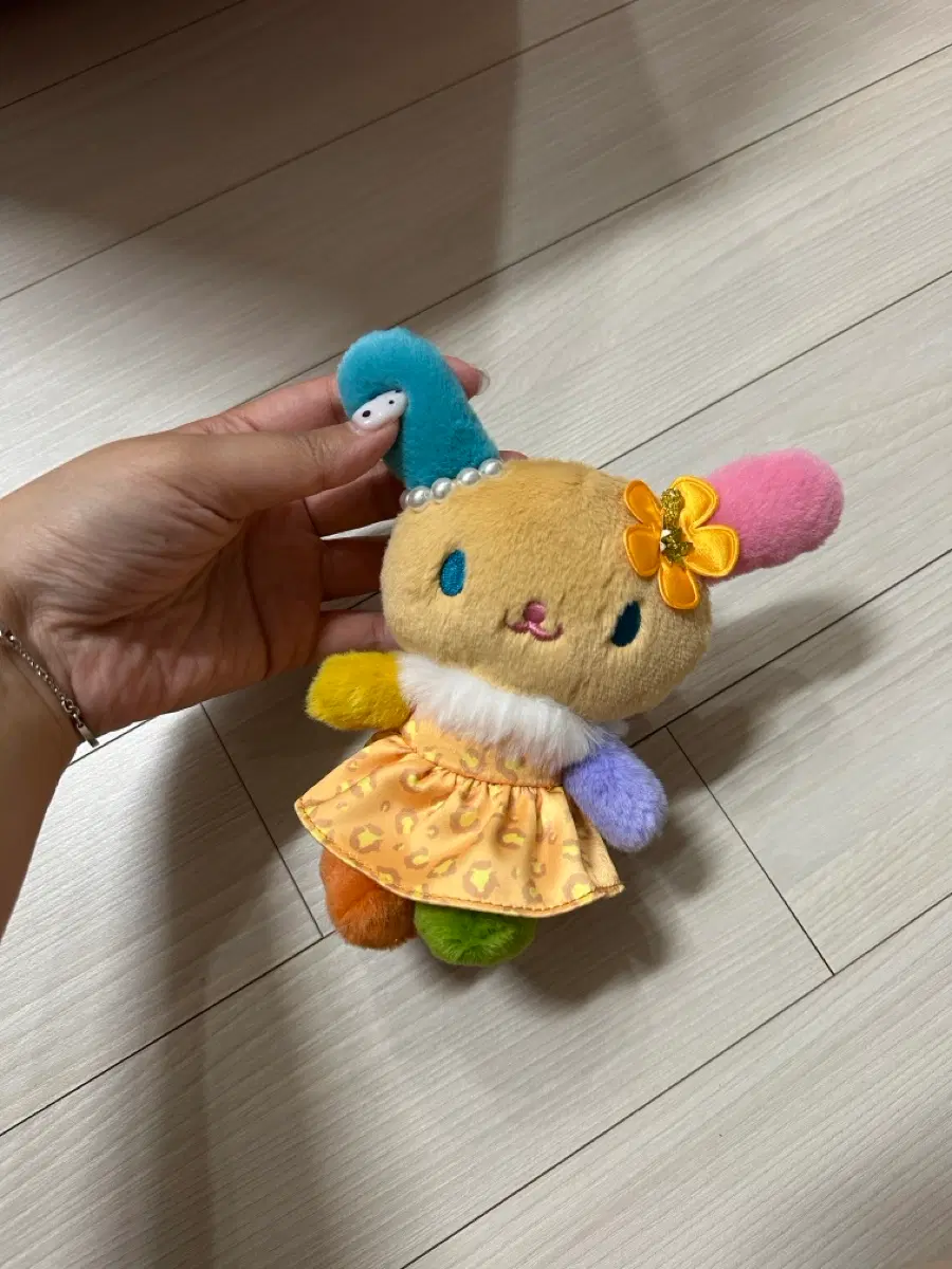산리오 태닝 우사하나 레오파드 마스코트 인형 키링